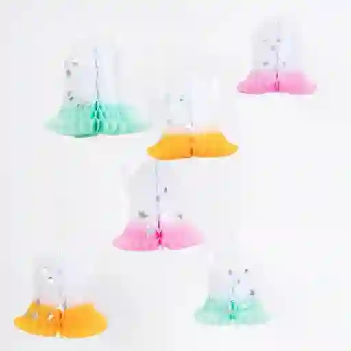Decoración fantasmitas panal de abeja