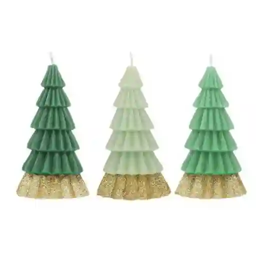 Pack de 3 velas árboles