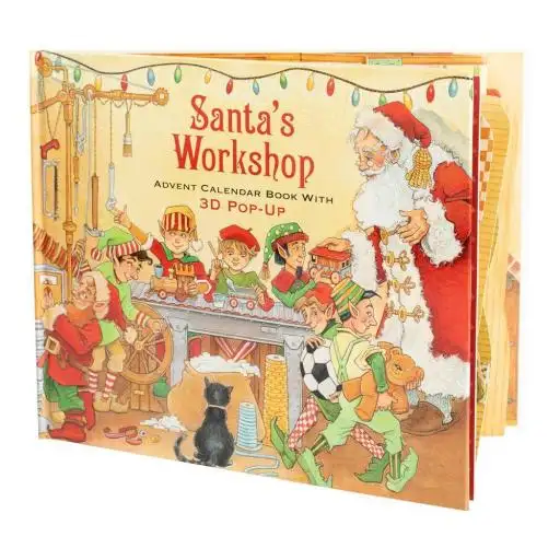 Calendario de adviento 3D pop up la casa de papa Noel