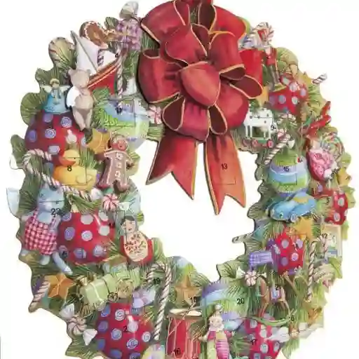 Calendario de adviento corona de navidad