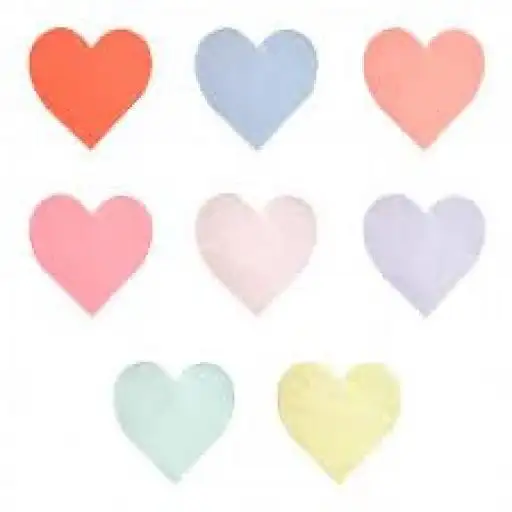 Servilletas pequeñas corazones varios colores