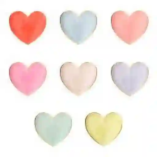 Platos corazones pequeños varios colores