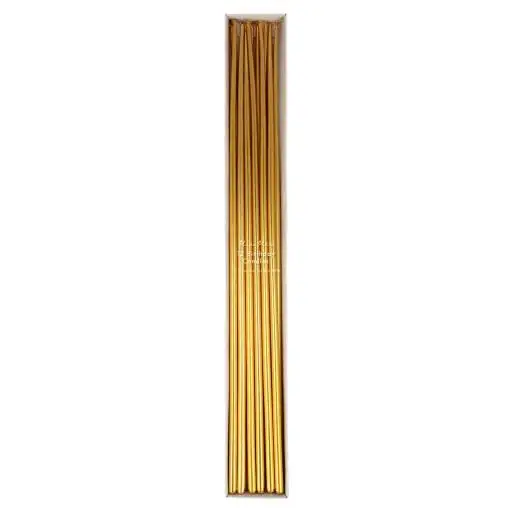 Velas cónicas altas de oro (x 12)