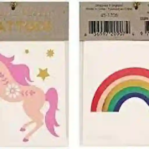 Tatuajes pequeños de unicornio y arco iris