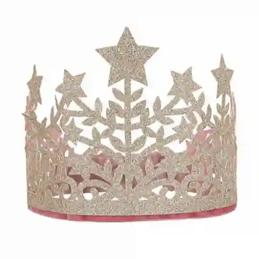 Corona estrellas de tela con purpurina