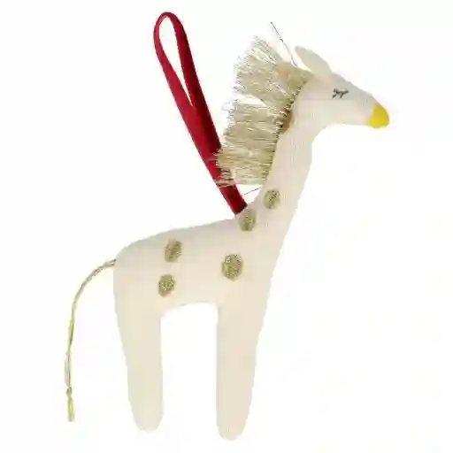 Decoración de árbol con jirafa de punto