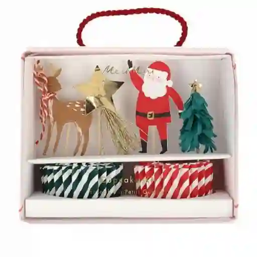 Kit de cupcakes con iconos festivos (juego de 24 toppers)