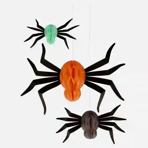Decoración arañas colgantes panal de abeja