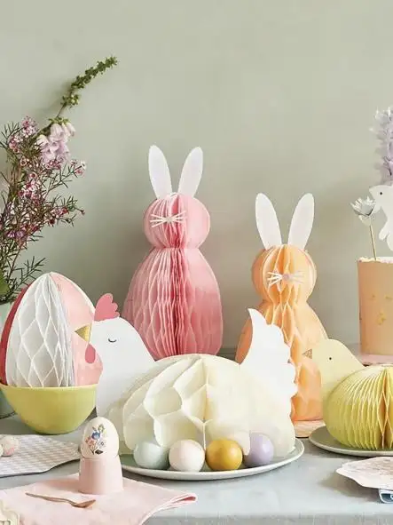 Decoración panal de abeja Pascua