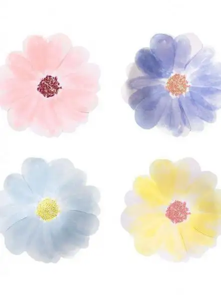 Platos postre flores