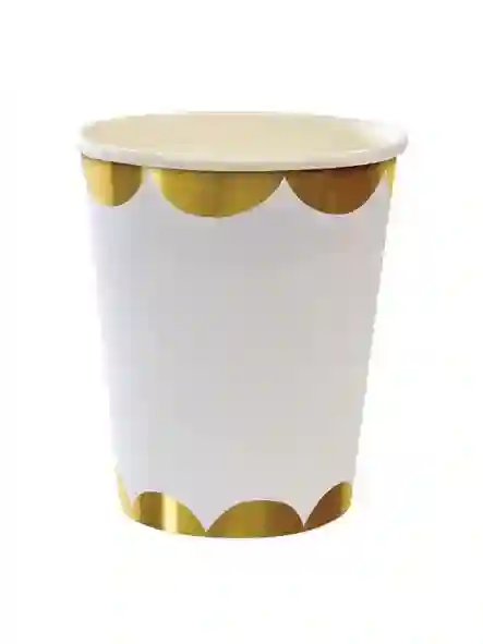 Vasos oro y blanco