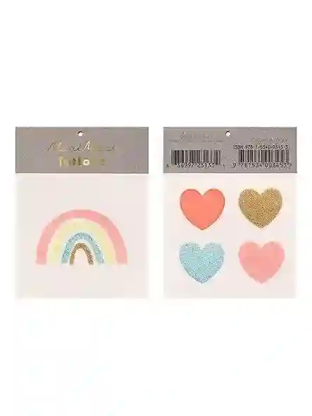 Tatoo arco iris y corazones