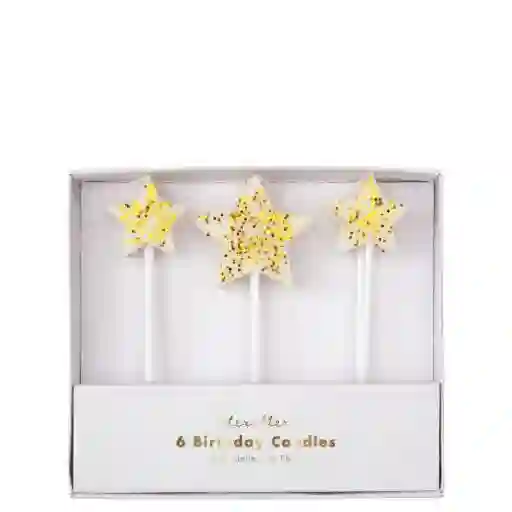 Velas Gold Glitter Star