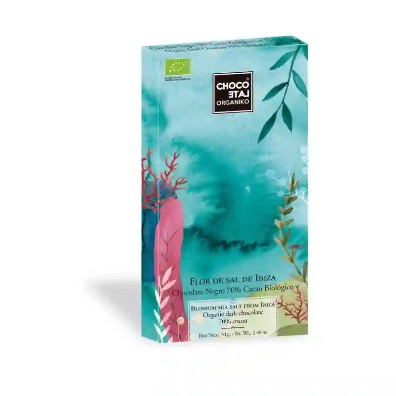 Chocolate negro 70% cacao con Flor de Sal de Ibiza