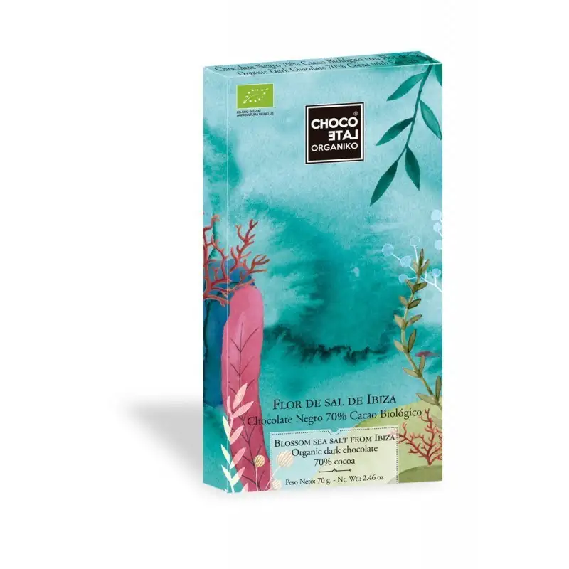 Chocolate negro 70% cacao con Flor de Sal de Ibiza