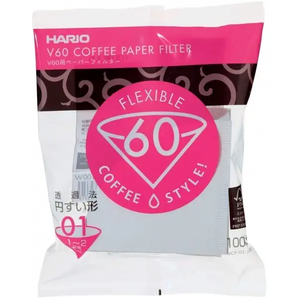 Filtros de café Hario 01 - Bolsa de 100 unidades
