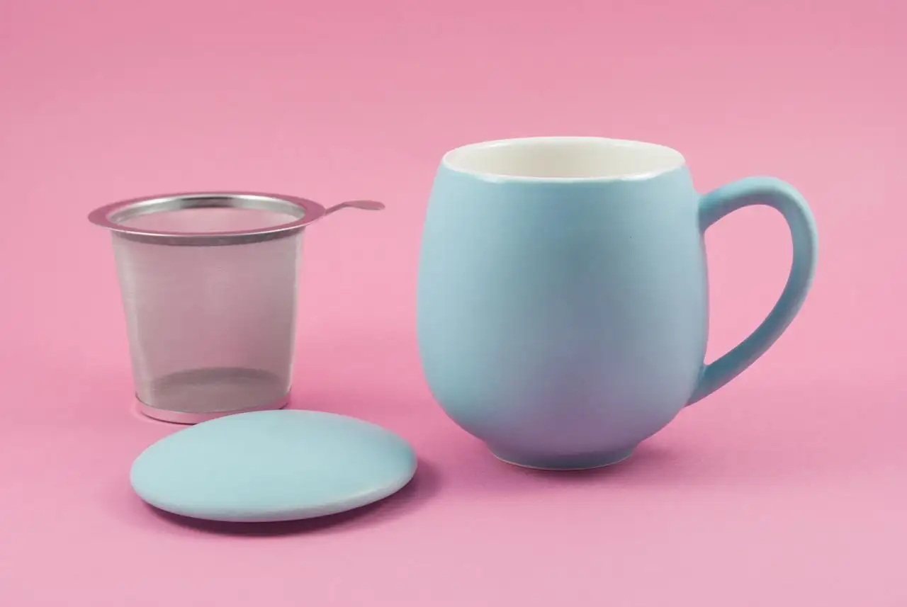 Taza con filtro y tapa "Zaara" 0,35 L Azul cielo