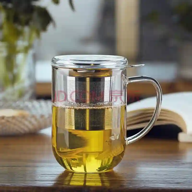 Taza con filtro y tapa de cristal "CHIKAO" 0,500 L