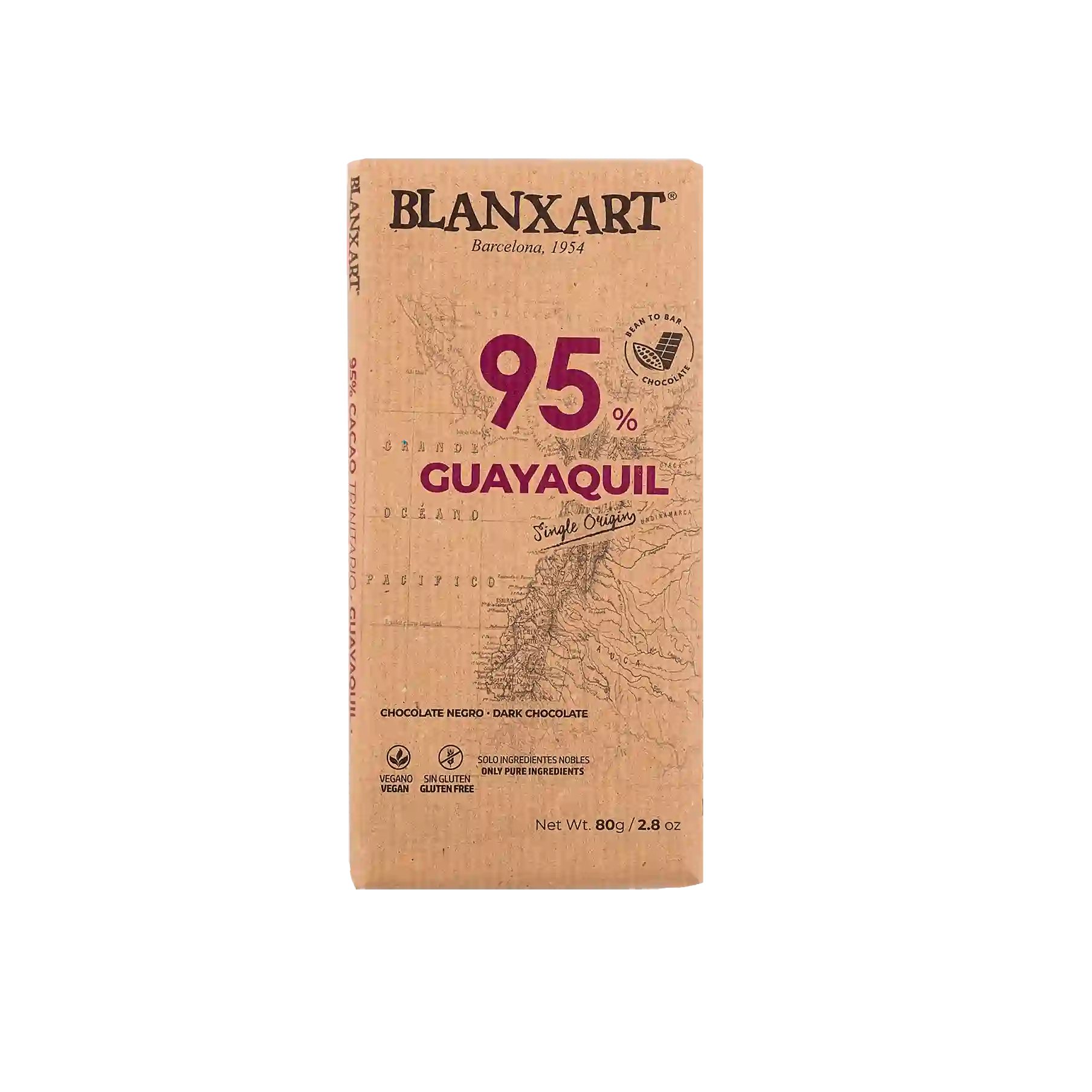 Chocolate ecológico Blanxart Guayaquil 95% - 80g
