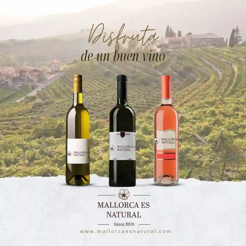 PACK de 3 VINOS DE MALLORCA- BLANCO - TINTO- ROSADO 75CL - ALGAIDA MALLORCA