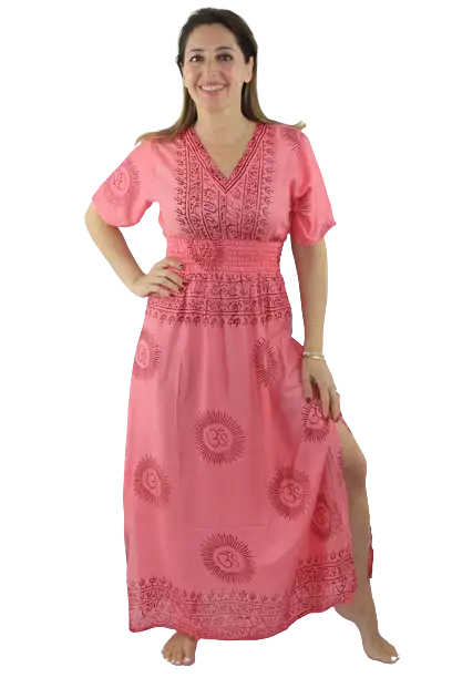 Vestido largo cuello en V OM