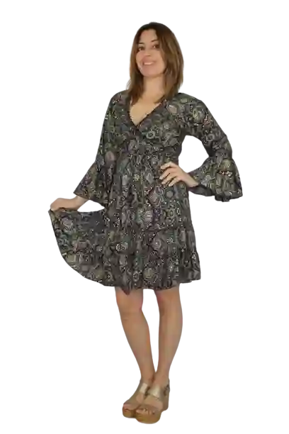 Vestido corto manga larga GOLD