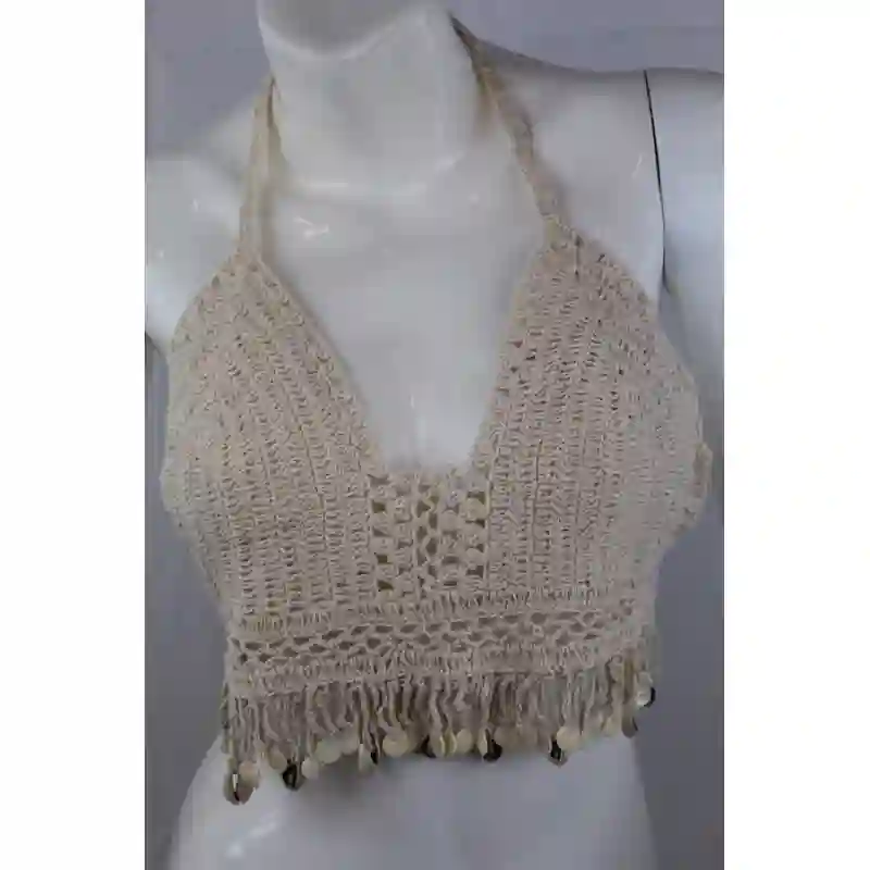 Top crochet conchas corazones