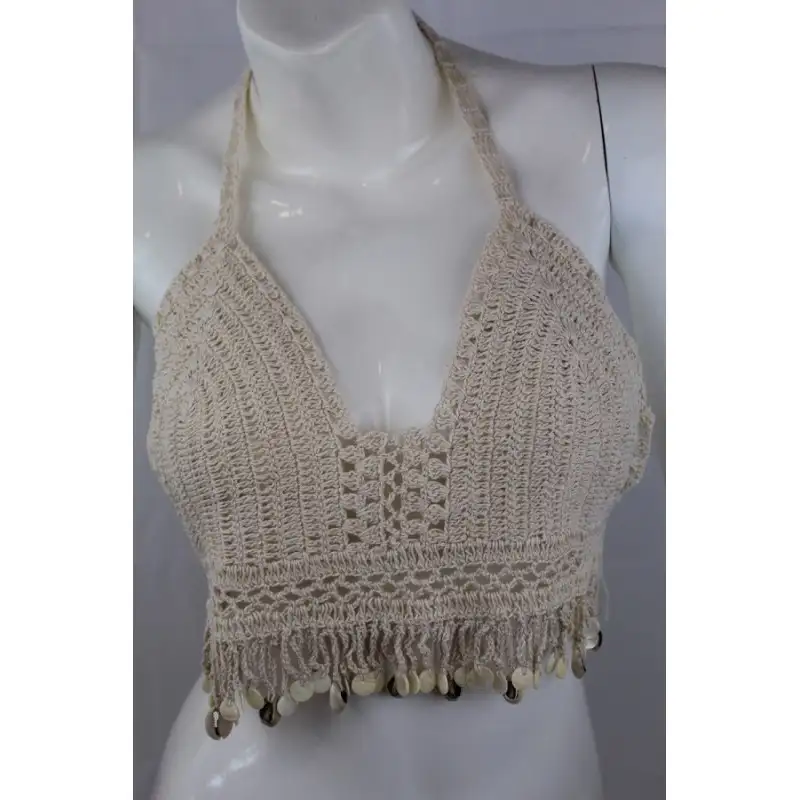 Top crochet conchas corazones