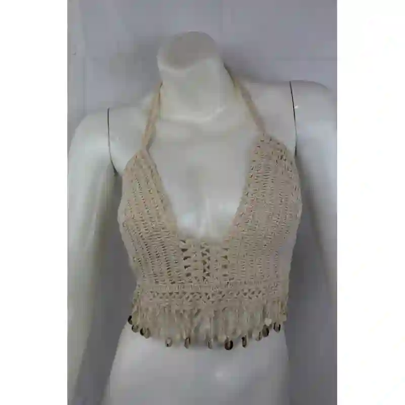 Top crochet conchas corazones