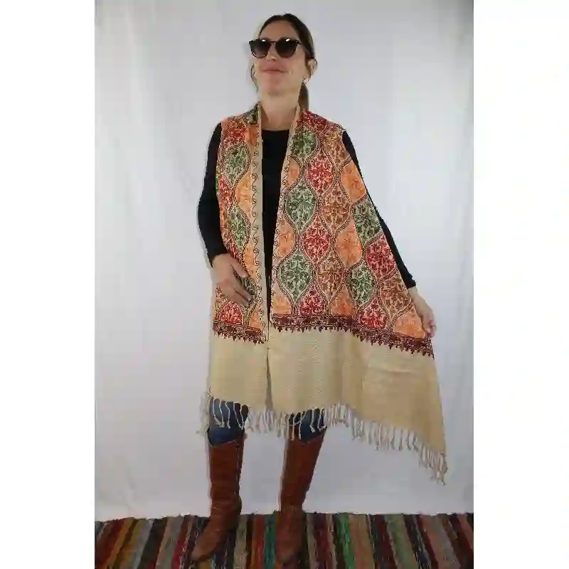 Chaleco pashmina sin mangas