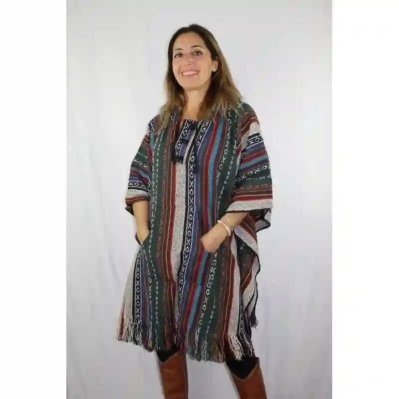Poncho algodón con capucha