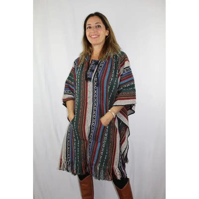 Poncho algodón con capucha