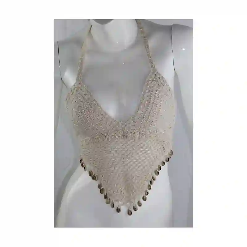 Top en crochet con caracolas