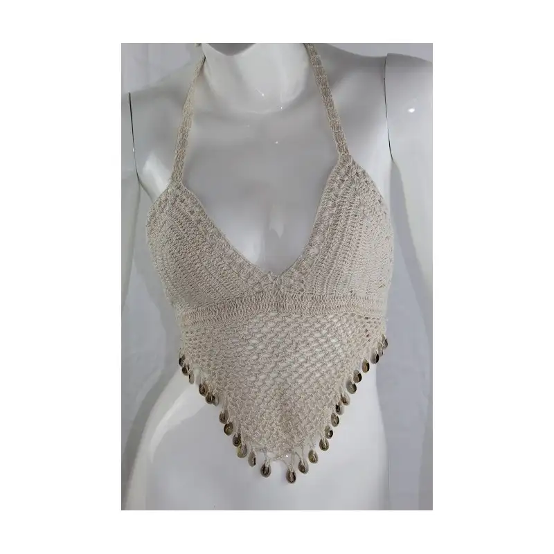 Top en crochet con caracolas