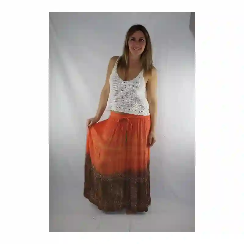 Falda larga tye dye en rayón