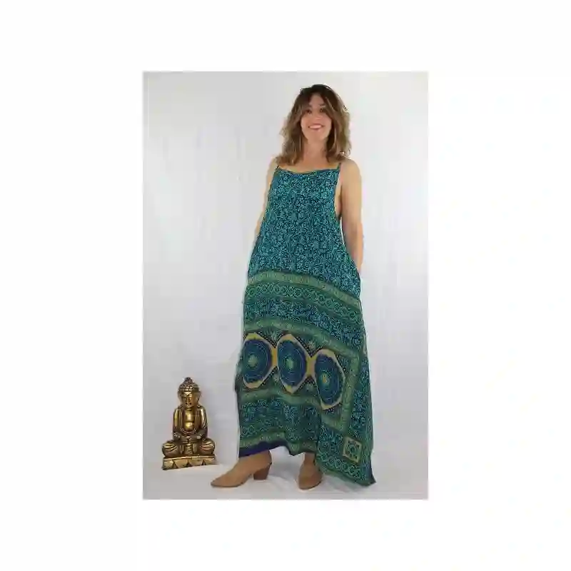 Vestido largo seda Mona, con bolsillos
