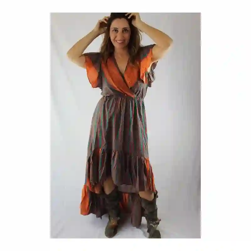 Vestido largo asimétrico
