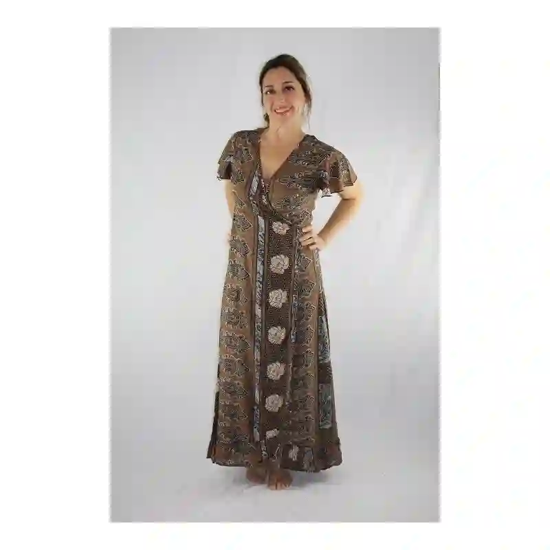 Vestido cruzado largo