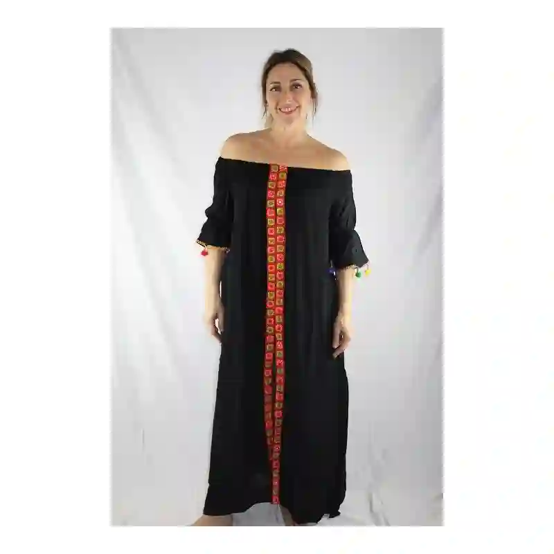 Vestido túnica con cenefa