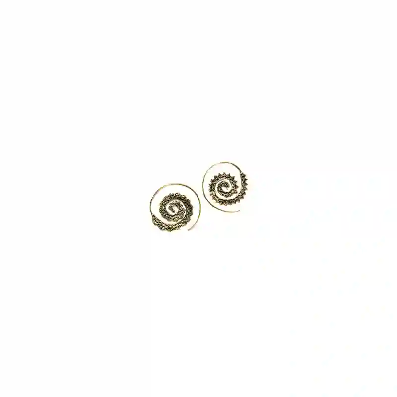pendiente espiral en bronce