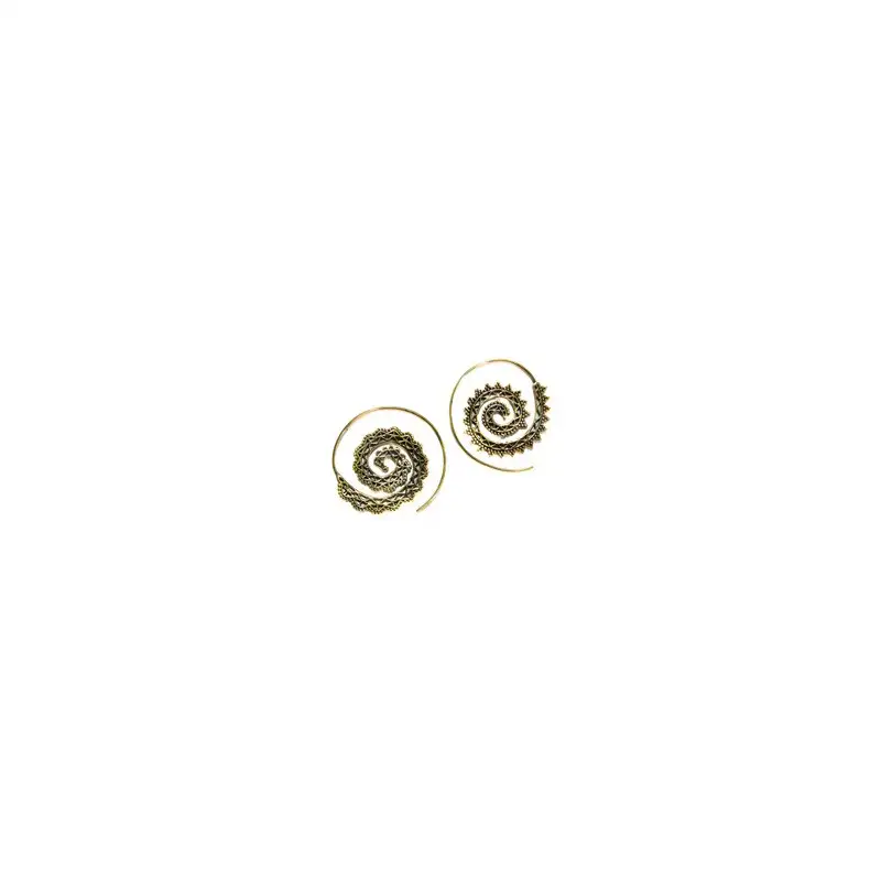 pendiente espiral en bronce