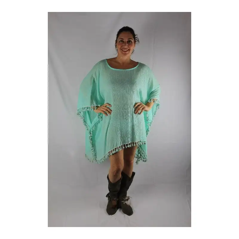 Poncho cenefa corto