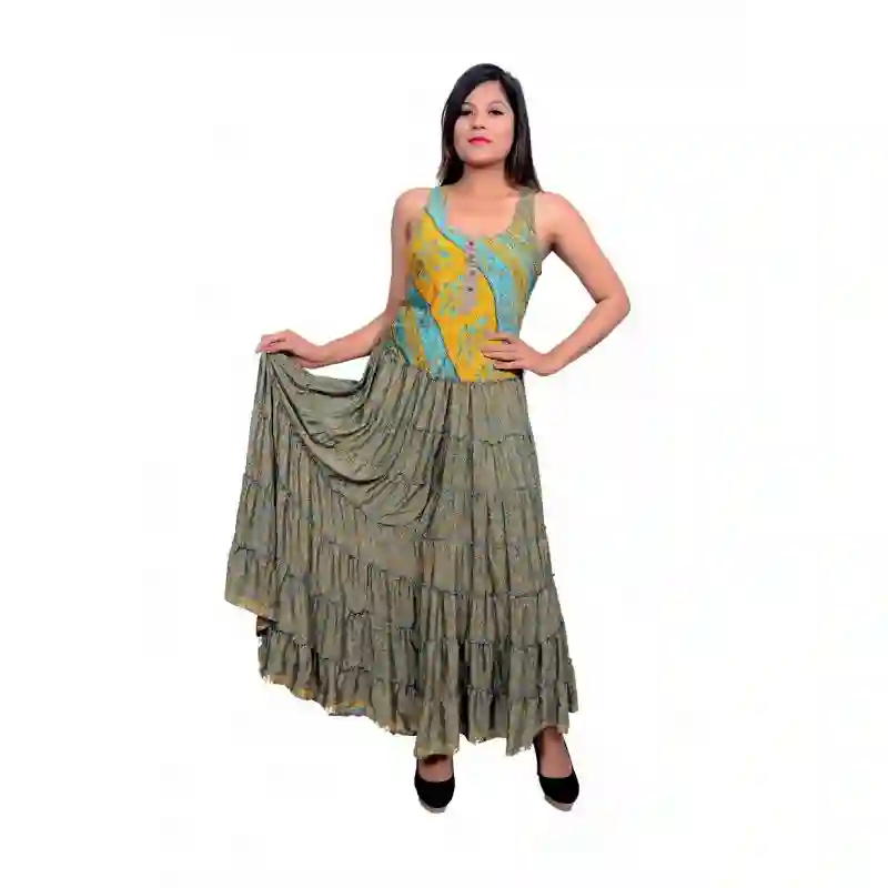 Vestido largo con volantes