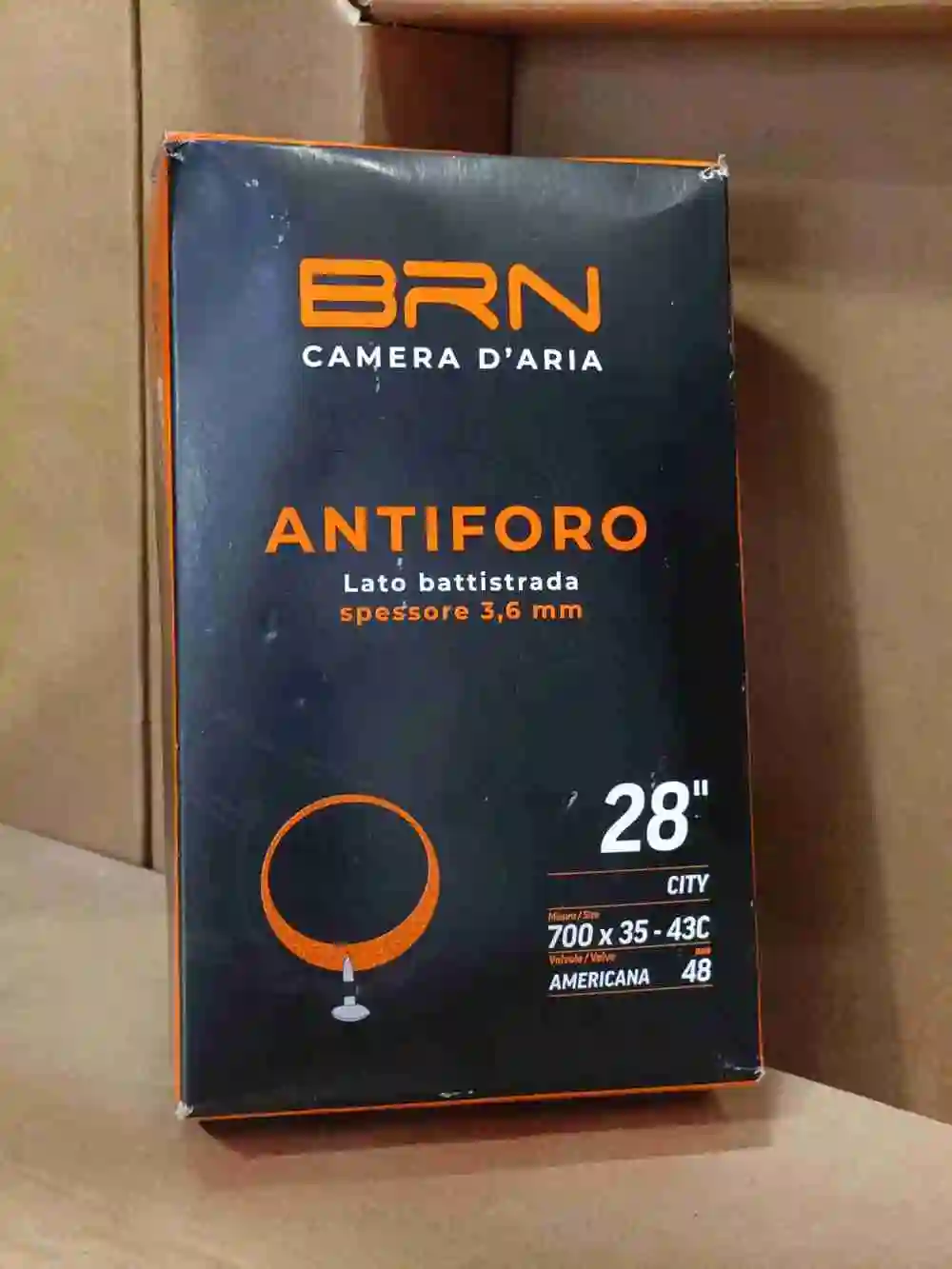 Cámara de aire anti pinchazo 700 x 35 - 43C, 28", válvula americana/ Schrader