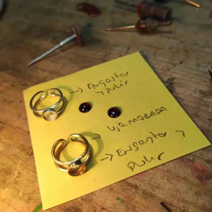 Anillo Doble Hilo Granate - Imagen 6