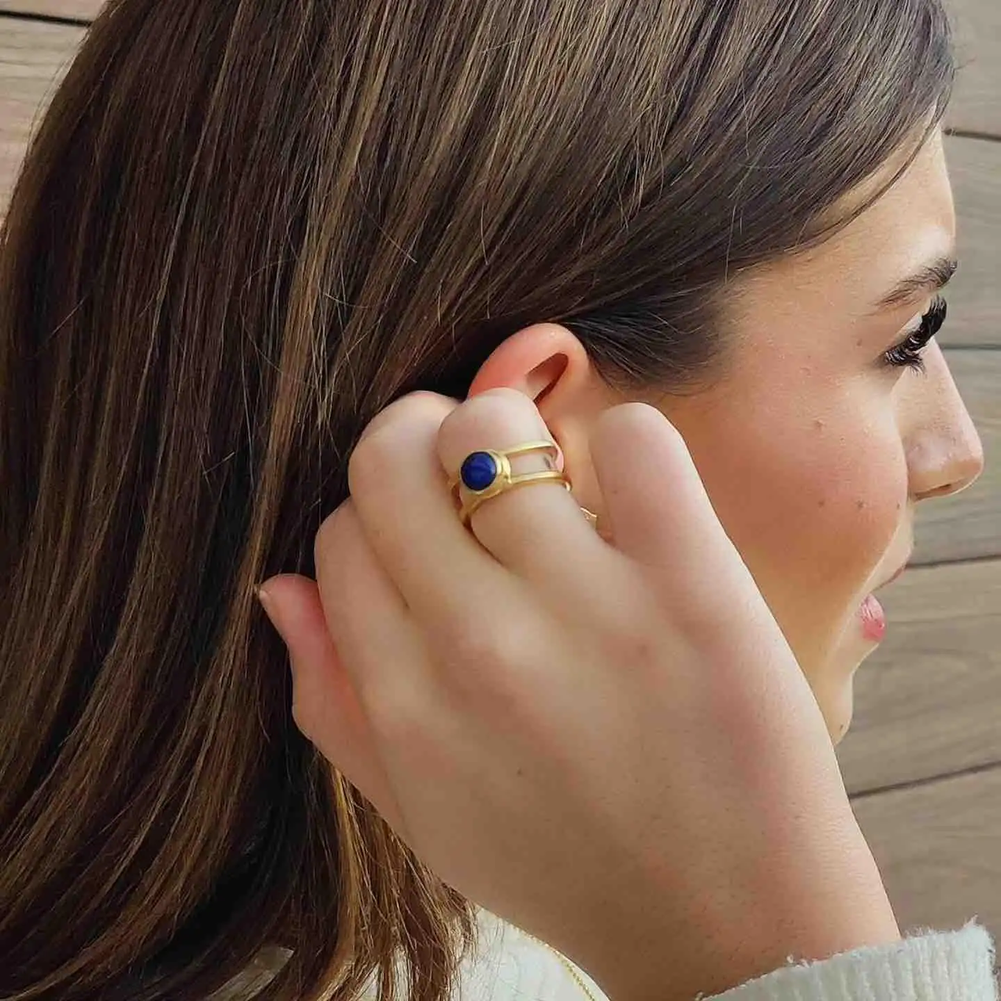 Anillo Doble Hilo Lapislazuli - Imagen 5
