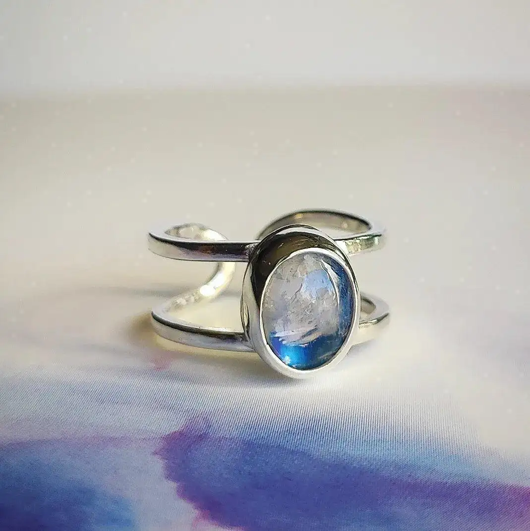Anillo Doble Hilo Luna Arcoíris - Imagen 3