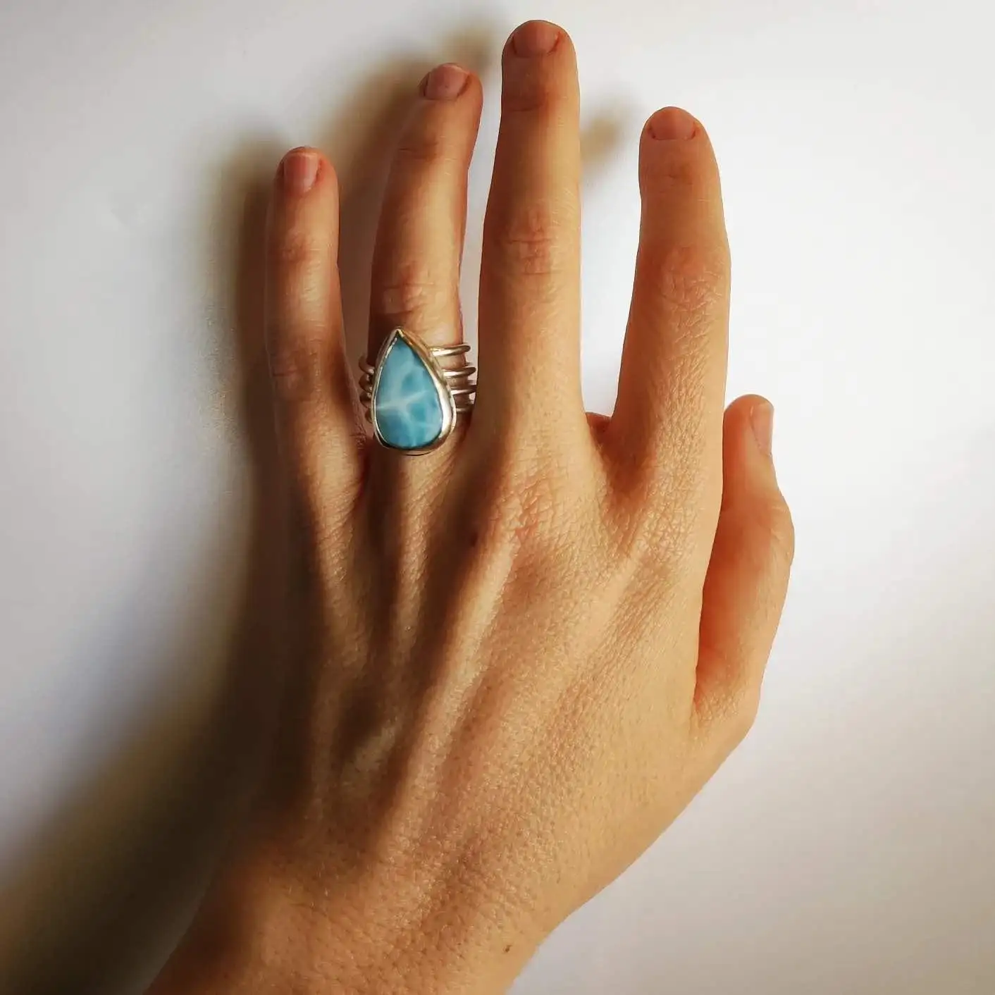 Anillo Espiral Larimar - Imagen 2