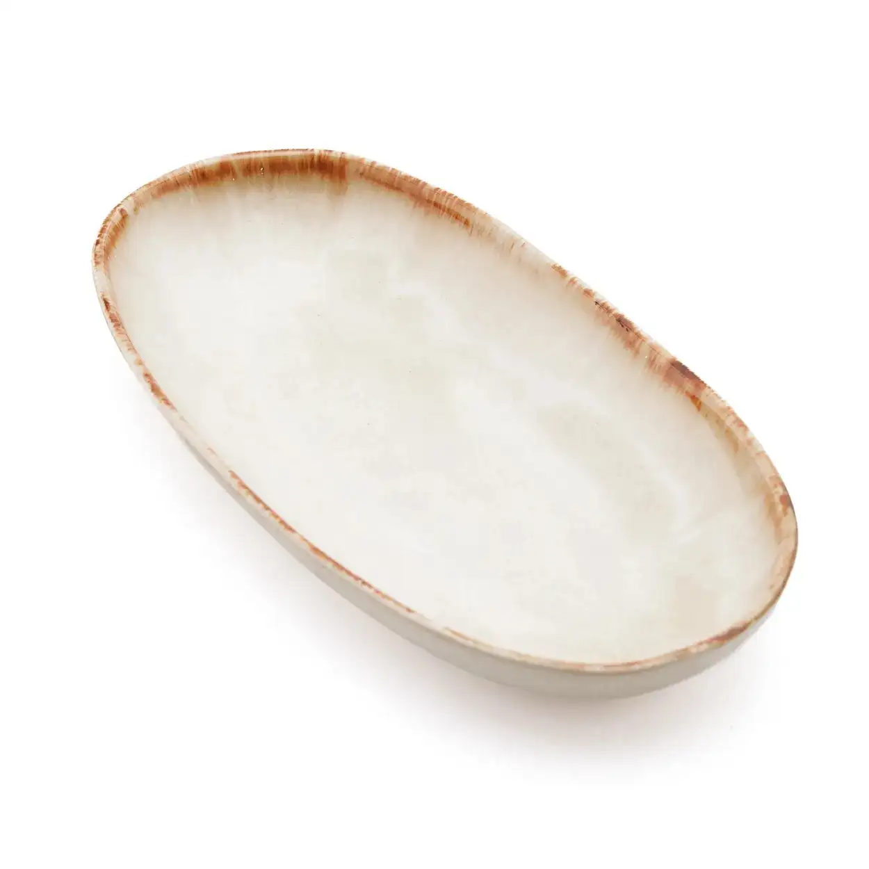 Plato oval blanco cerámica portuguesa Set de 6 - Imagen 3