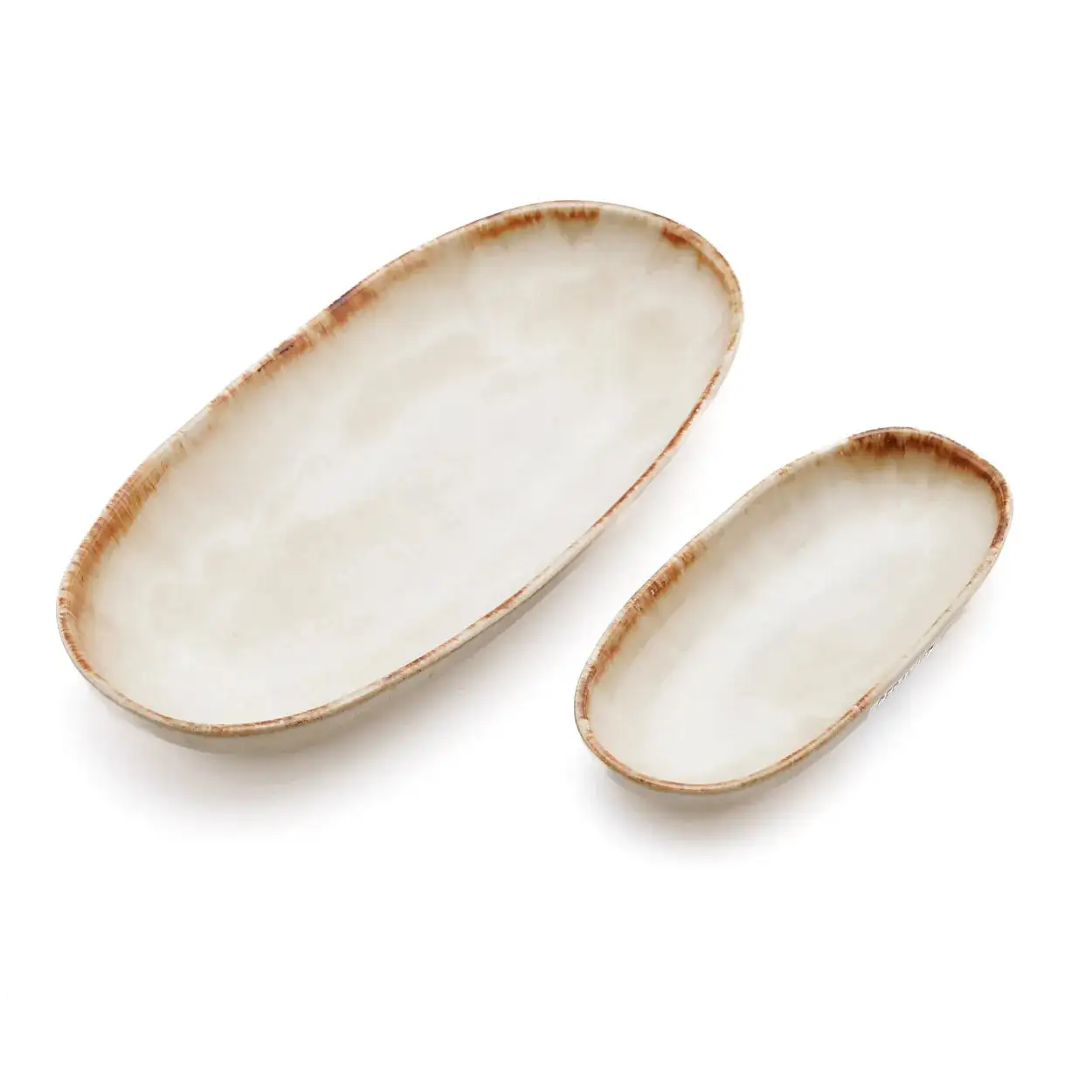 Plato oval blanco cerámica portuguesa Set de 6 - Imagen 5